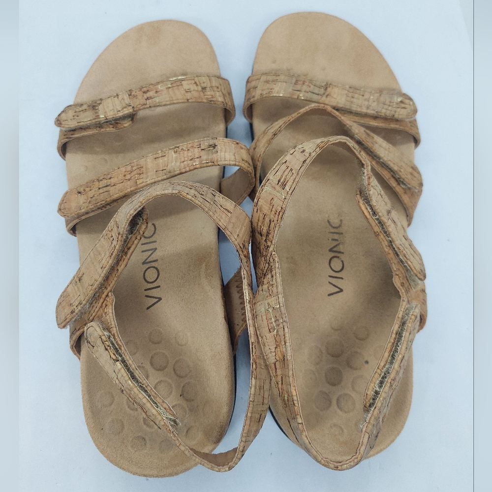 Vionic Amber Cork Sandals Womens Size 7 Adjustable Straps Comfort Casual - Picture 5 of 12